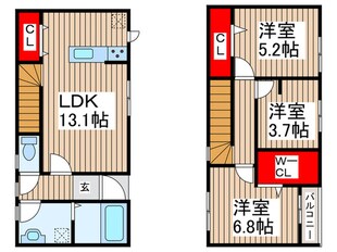 リーブルファイン南荻島の物件間取画像